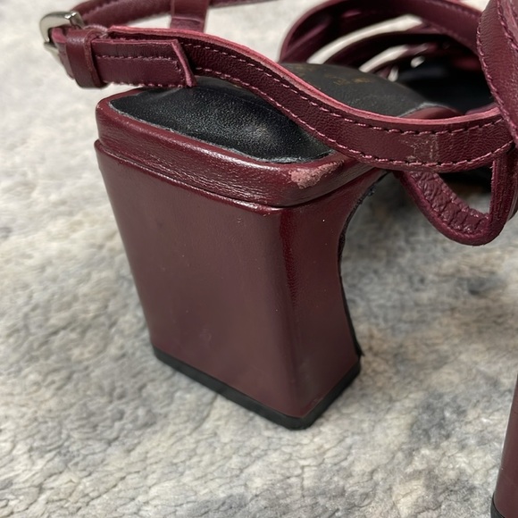 Seychelles Charter Leather Cross Cross Strappy Cage Sandals Chunky Heel Sz 6 - Picture 6 of 11